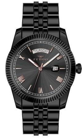 Ferro Siyah Çelik Kordon Erkek Kol Saati F11130A-G F11130A-G - FERRO