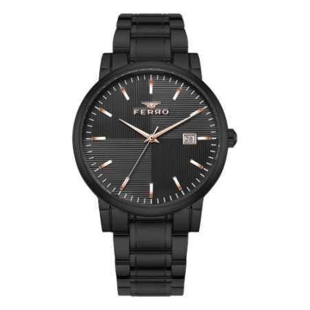 Ferro Siyah Çelik Kordon Erkek Kol Saati F11183A-G F11183A-G - FERRO