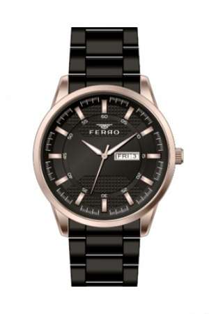 Ferro Siyah Çelik Kordon Erkek Kol Saati F11931A-R F11931A-R - FERRO