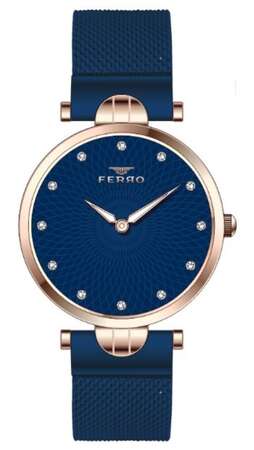 Ferro Lacivert Hasır Kordon Kadın Kol Saati F21149C-T F21149C-T - FERRO