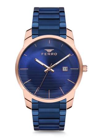 Ferro Lacivert Çelik Kordon Erkek Kol Saati F81883A-898-T F81883A-898-T - FERRO