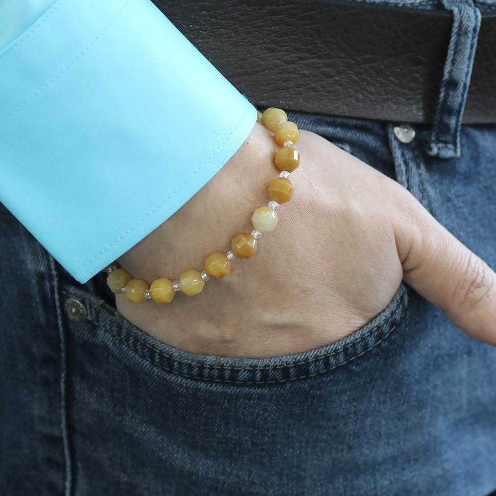 Faset Kesim Akik Doğaltaş Erkek Bileklik - 3