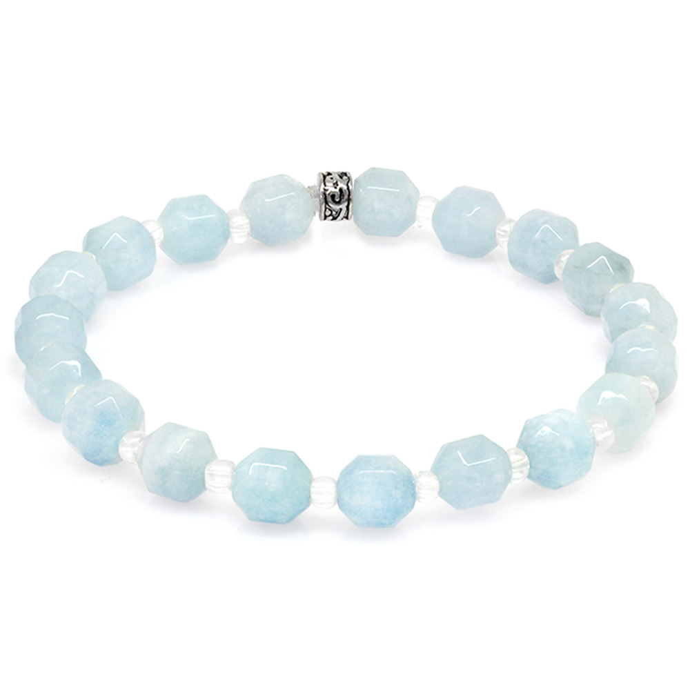 Faset Kesim Akuamarin Doğaltaş Erkek Bileklik - 1