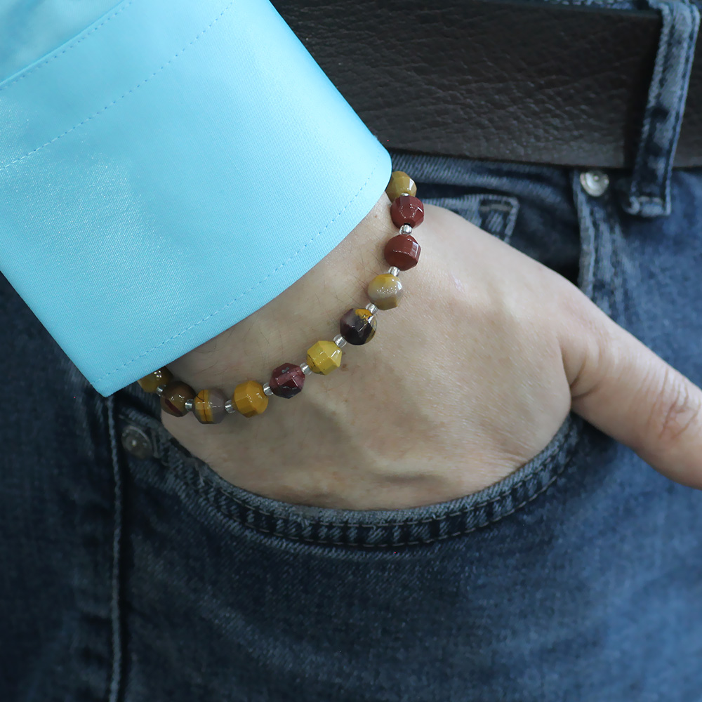 Faset Kesim Mokait Doğaltaş Erkek Bileklik - 3