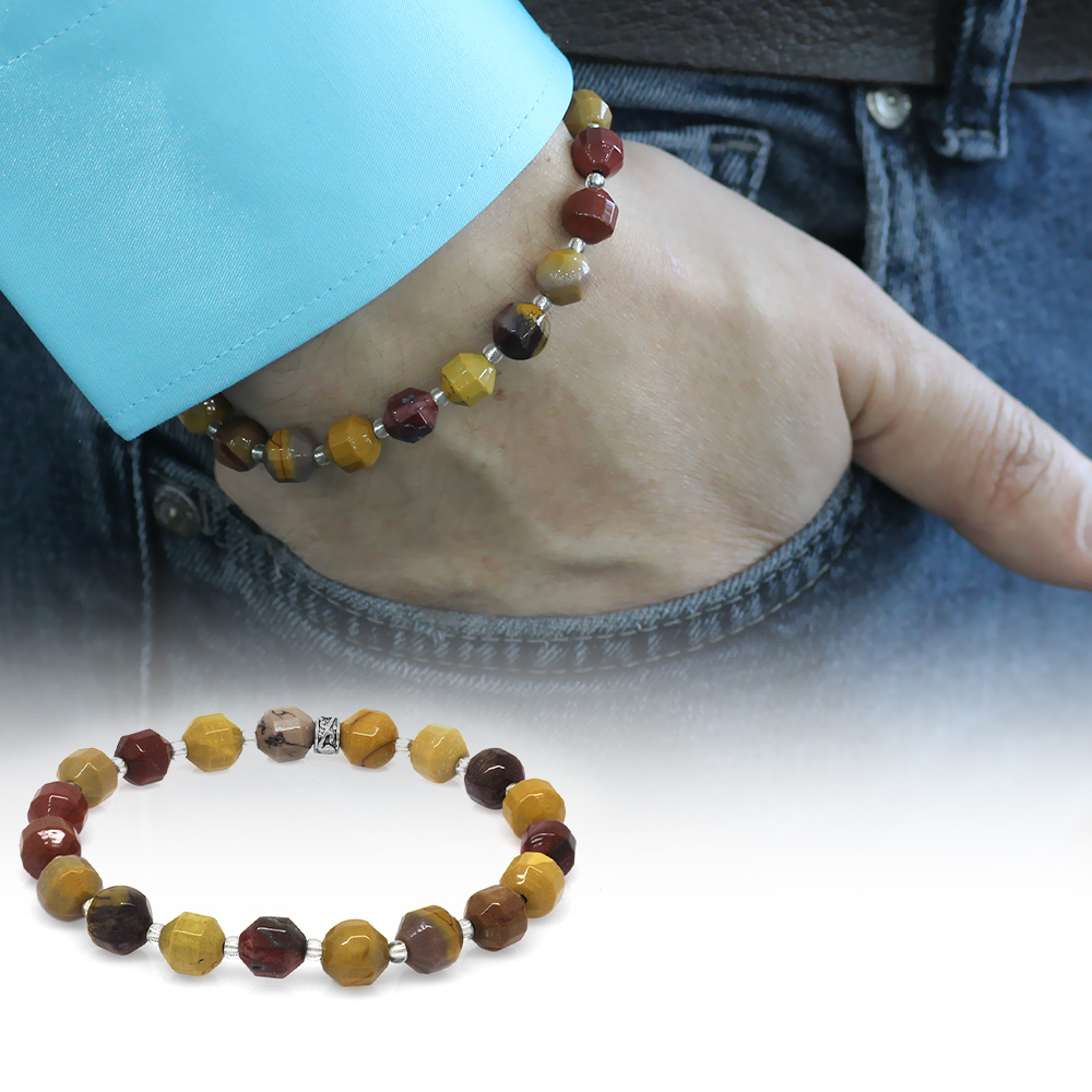 Faset Kesim Mokait Doğaltaş Erkek Bileklik - 1