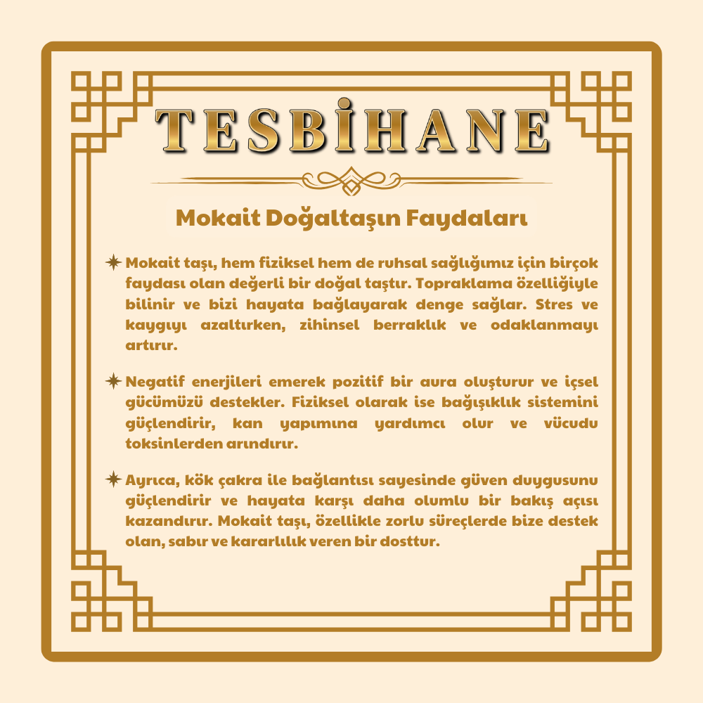 Faset Kesim Mokait Doğaltaş Erkek Bileklik - 4