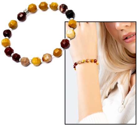 Faset Kesim Mokait Doğaltaş Kadın Bileklik - Tesbihane