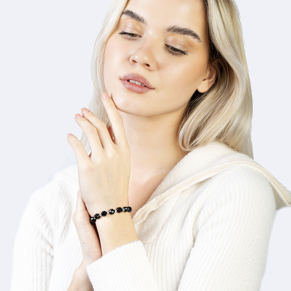 Faset Kesim Oniks Doğaltaş Kadın Bileklik - 2