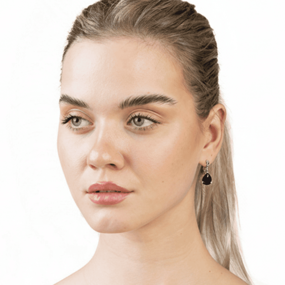 Faset Gece Mavi Zirkon Taşlı Damla Tasarım 925 Ayar Gümüş Kadın Küpe - 7