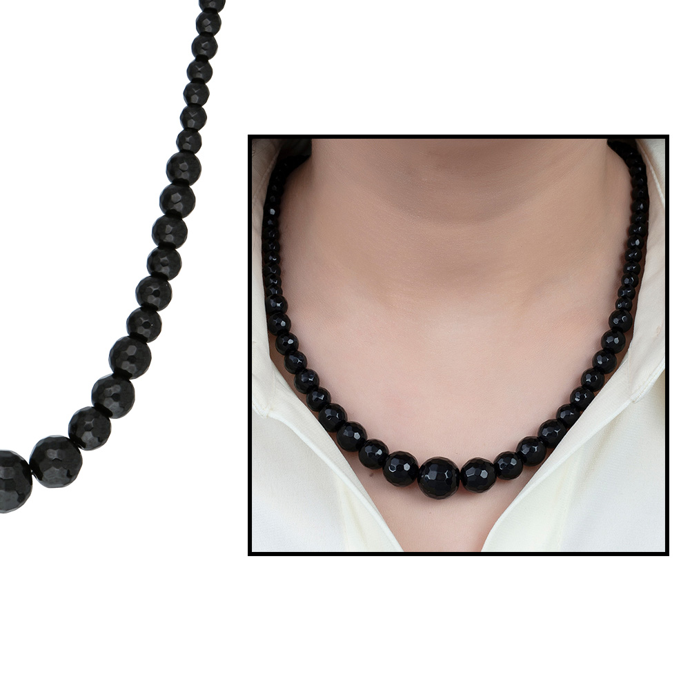 Fasetalı Oniks Doğaltaş Kolye - 1