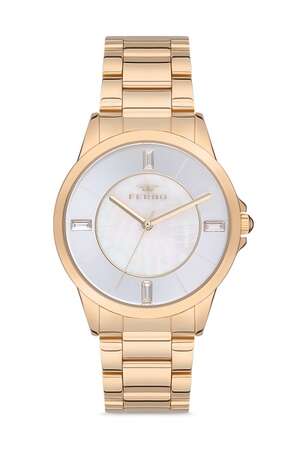 Ferro Sarı çelik Kordon Kadın Kol Saati F21091A-B F21091A-B - FERRO