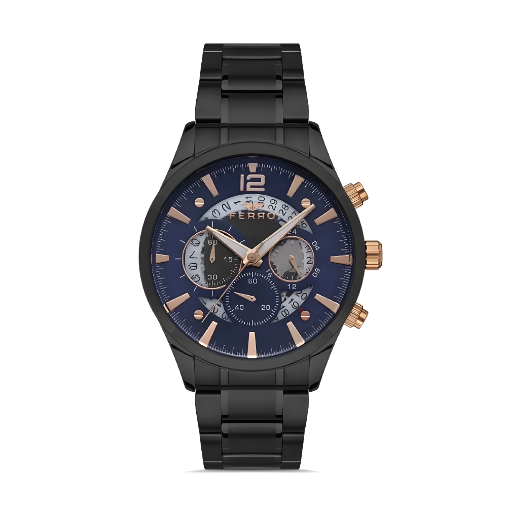 Ferro Gri Çelik Kordon Erkek Kol Saati Fonksiyonları Aktif 3 ATM Su Geçirmez TH-FM31320A-V3 - 1