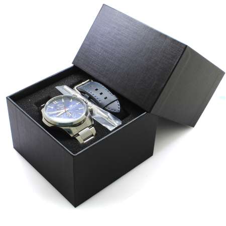 Ferro Gümüş Lacivert Değiştirilebilir Kordonlu Erkek Kol Saati TH-FM110047A-A - Tesbihane