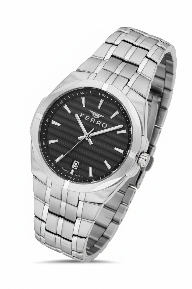 Ferro Gümüş Renk Çelik Kordon Erkek Kol Saati 3 ATM Su Geçirmez TH-FM40143A-A2 - 3