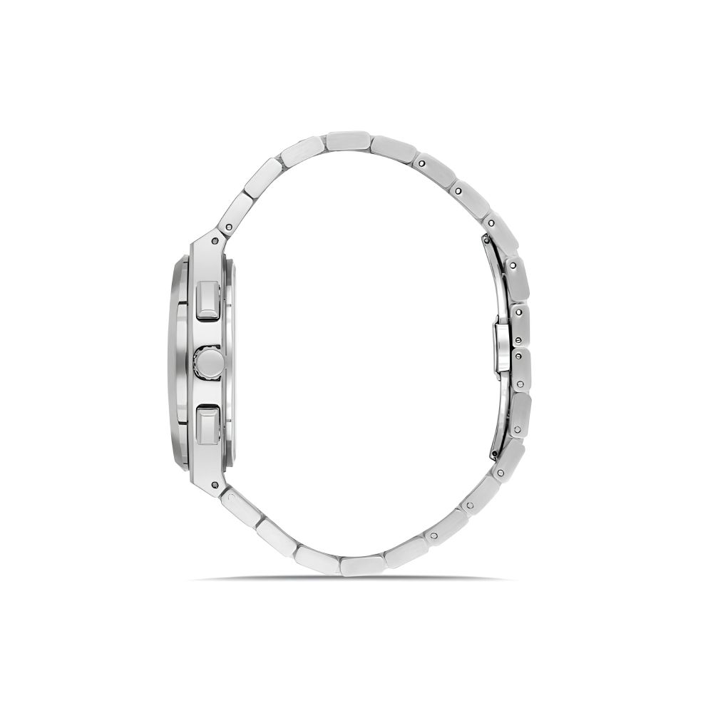 Ferro Gümüş Renk Çelik Kordon Erkek Kol Saati Fonksiyonlar Aktif 3 ATM Su Geçirmez FM43027A-A - 2