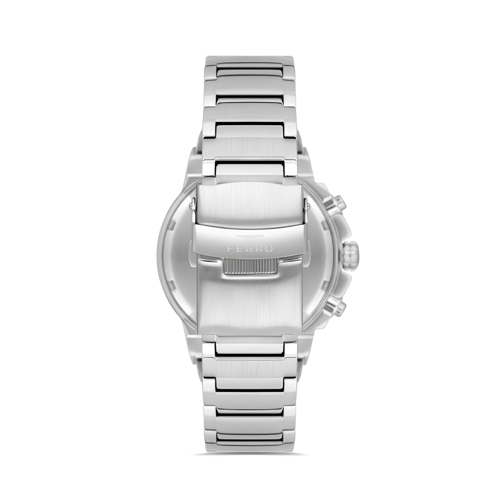 Ferro Gümüş Renk Çelik Kordon Erkek Kol Saati Fonksiyonlar Aktif 3 ATM Su Geçirmez TH-FM40123A-A6 - 2