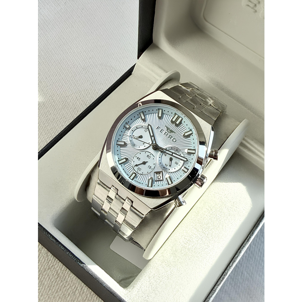 Ferro Gümüş Renk Çelik Kordon Erkek Kol Saati Fonksiyonlar Aktif 3 ATM Su Geçirmez TH-FM43022A-A15 - 3