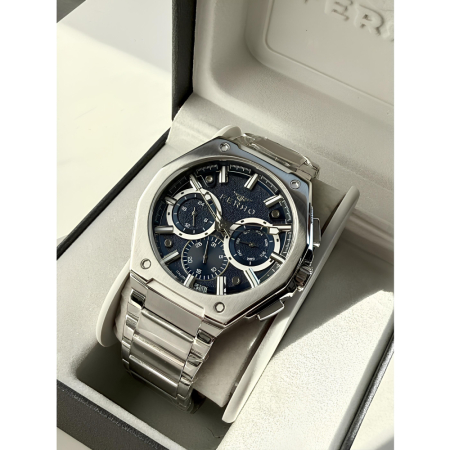 Ferro Gümüş Renk Çelik Kordon Erkek Kol Saati Fonksiyonlar Aktif 3 ATM Su Geçirmez TH-FM43023AWT-A3 - Tesbihane