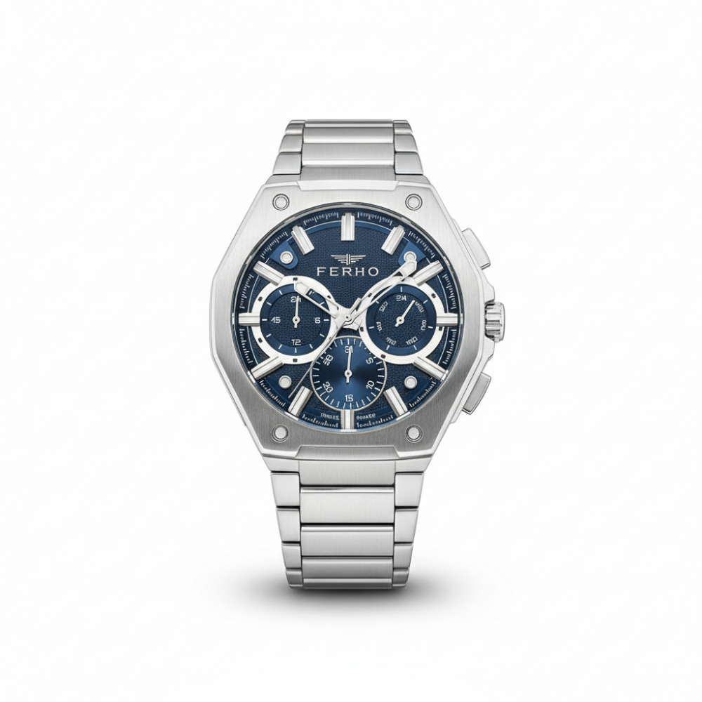 Ferro Gümüş Renk Çelik Kordon Erkek Kol Saati Fonksiyonlar Aktif 3 ATM Su Geçirmez TH-FM43023AWT-A3 - 3
