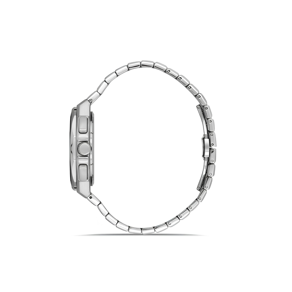 Ferro Gümüş Renk Çelik Kordon Erkek Kol Saati Fonksiyonlar Aktif 3 ATM Su Geçirmez TH-FM43024A-A4 - 2