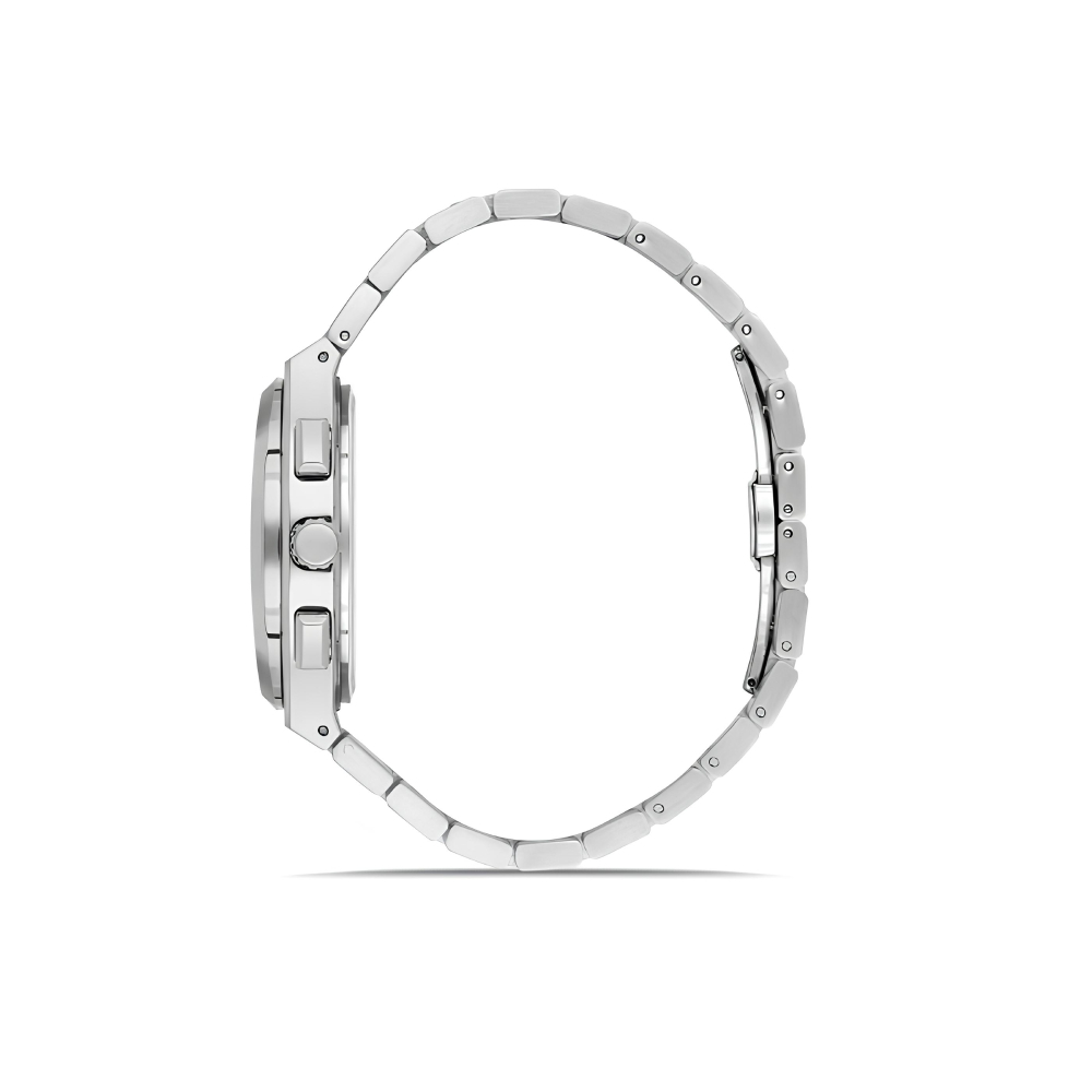 Ferro Gümüş Renk Çelik Kordon Erkek Kol Saati Fonksiyonlar Aktif 3 ATM Su Geçirmez TH-FM43027A-A7 - 2