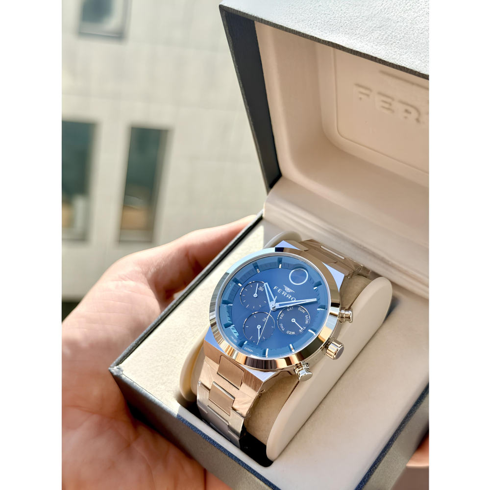 Ferro Gümüş Renk Çelik Kordon Erkek Kol Saati Fonksiyonları Aktif 3 ATM Su Geçirmez FM11568AWT-L3 - 4