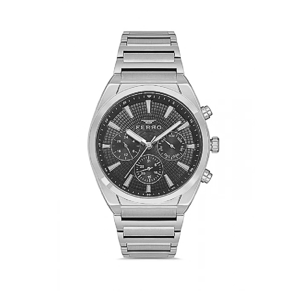 Ferro Gümüş Renk Çelik Kordon Erkek Kol Saati Fonksiyonları Aktif 3 ATM Su Geçirmez TH-FM11451A-A2 - 1