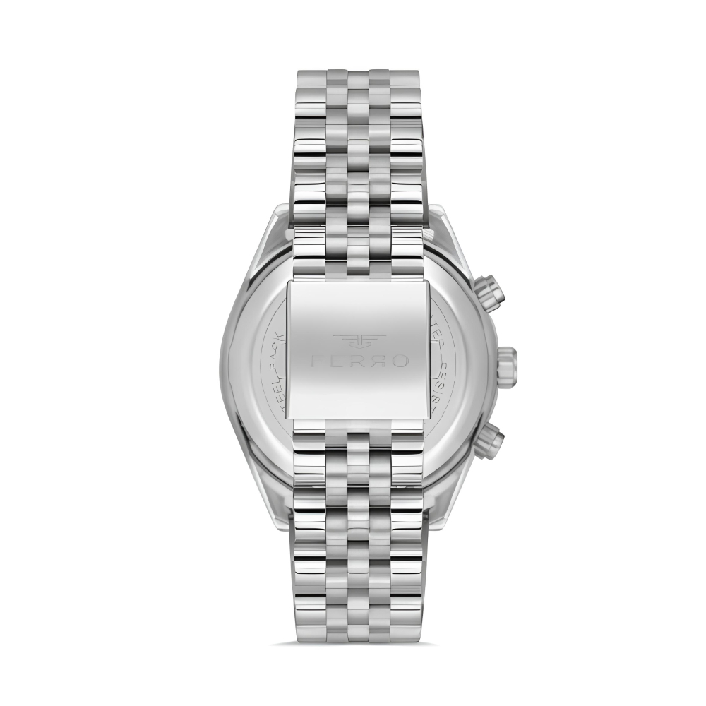 Ferro Gümüş Renk Çelik Kordon Erkek Kol Saati Fonksiyonları Aktif 3 ATM Su Geçirmez TH-FM11507A-A3 - 2
