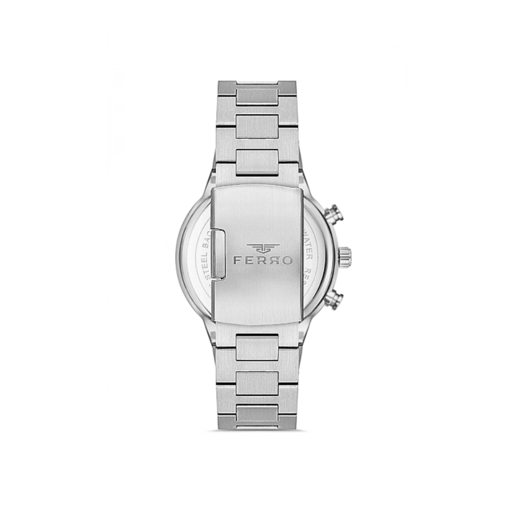 Ferro Gümüş Renk Çelik Kordon Erkek Kol Saati Fonksiyonları Aktif 3 ATM Su Geçirmez TH-FM11568AWT-J - 2