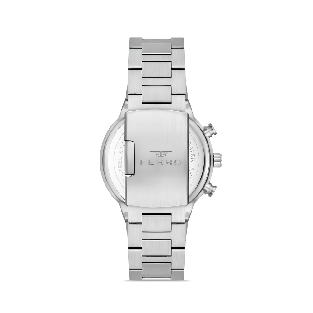 Ferro Gümüş Renk Çelik Kordon Erkek Kol Saati Fonksiyonları Aktif 3 ATM Su Geçirmez TH-FM11568AWT-J6 - 2