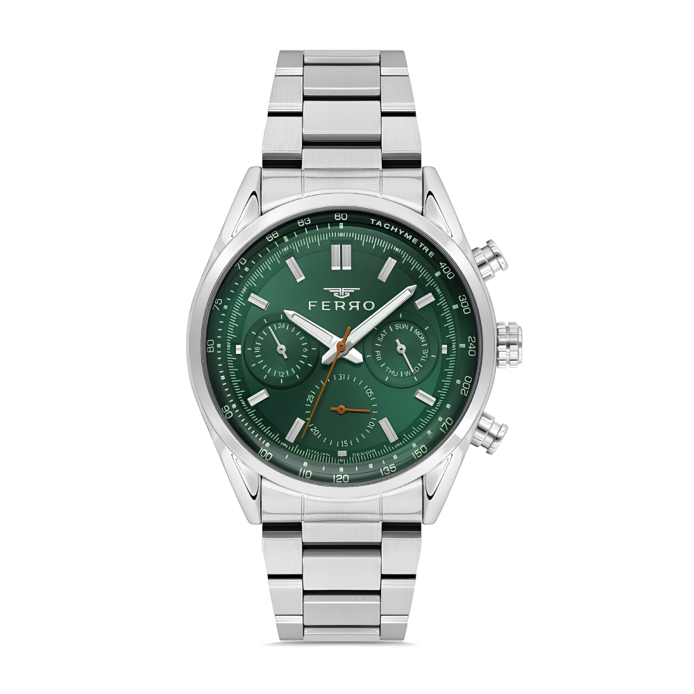 Ferro Gümüş Renk Çelik Kordon Erkek Kol Saati Fonksiyonları Aktif 3 ATM Su Geçirmez TH-FM11588AWT-A6 - 1