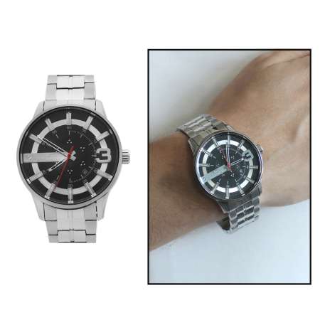 Ferro Gümüş Renk Çelik Kordonlu Erkek Kol Saati TH-F11200A-A2 - Tesbihane