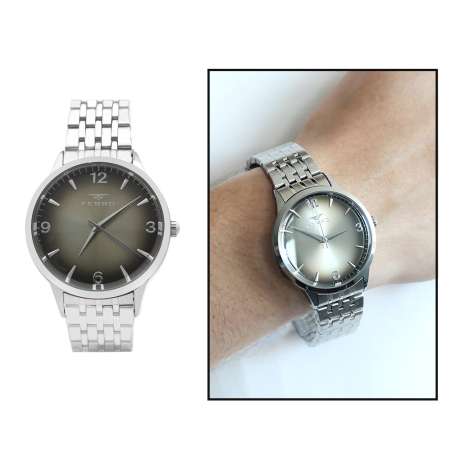 Ferro Gümüş Renk Çelik Kordonlu Erkek Kol Saati TH-F11932A-A2 - Tesbihane