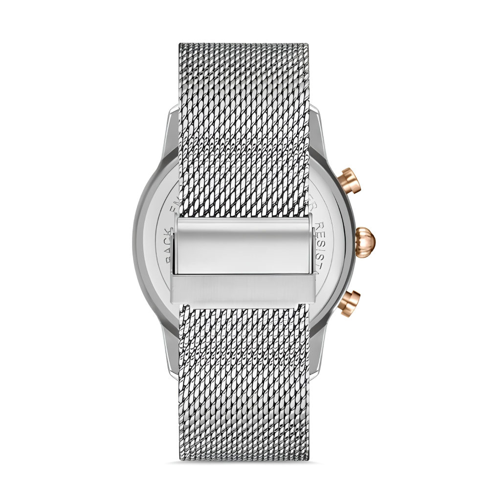 Ferro Gümüş Renk Hasır Kordon Erkek Kol Saati Fonksiyonları Aktif 3 ATM Su Geçirmez TH-FM11039C-E3 - 2