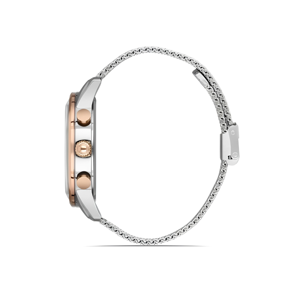 Ferro Gümüş Renk Hasır Kordon Erkek Kol Saati Fonksiyonları Aktif 3 ATM Su Geçirmez TH-FM11039C-E3 - 3