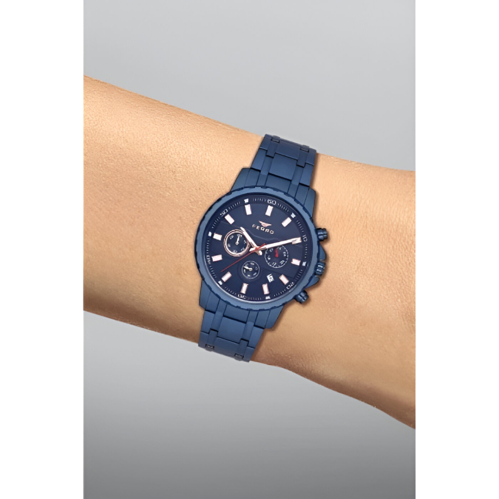 Ferro Lacivert Çelik Kordon Erkek Kol Saati Fonksiyonları Aktif 3 ATM Su Geçirmez TH-FM11167AWT-H - 4