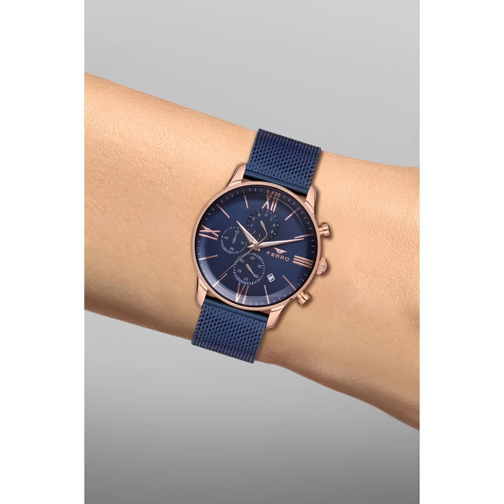 Ferro Lacivert Hasır Kordon Erkek Kol Saati Fonksiyonları Aktif 3 ATM Su Geçirmez - 4