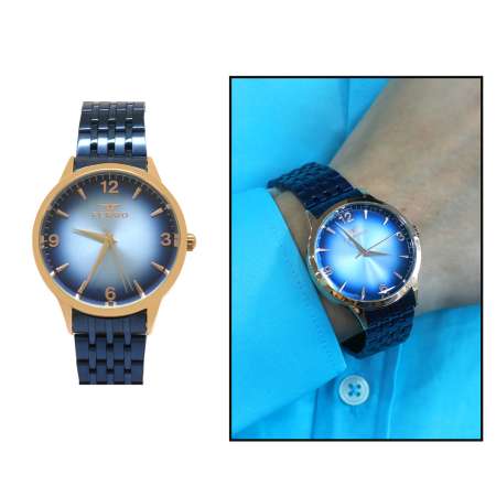 Ferro Lacivert Renk Çelik Kordonlu Erkek Kol Saati TH-F11932A-T - Tesbihane