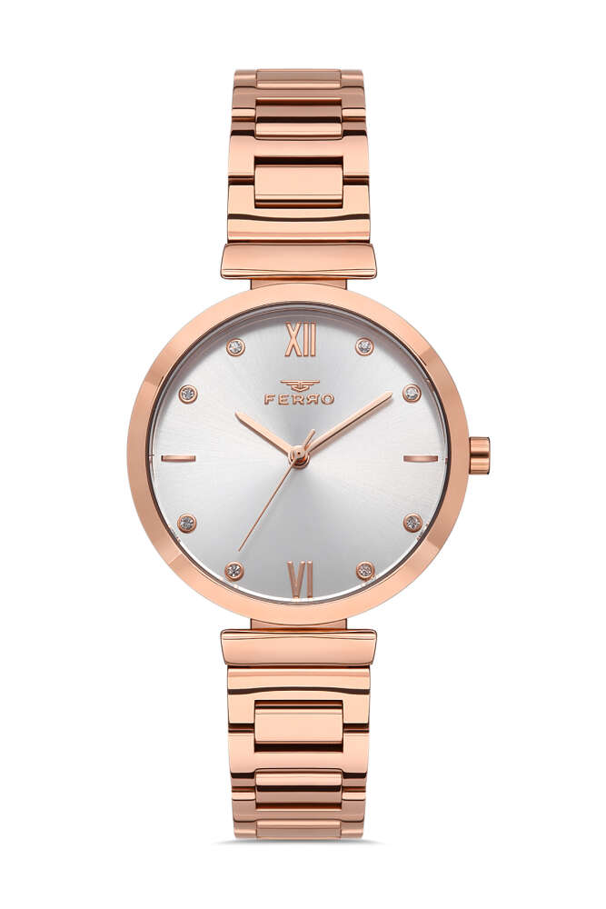 Ferro Rose Çelik Kordon Kadın Kol Saati Su Geçirmez TH-FL21241A-C - 1