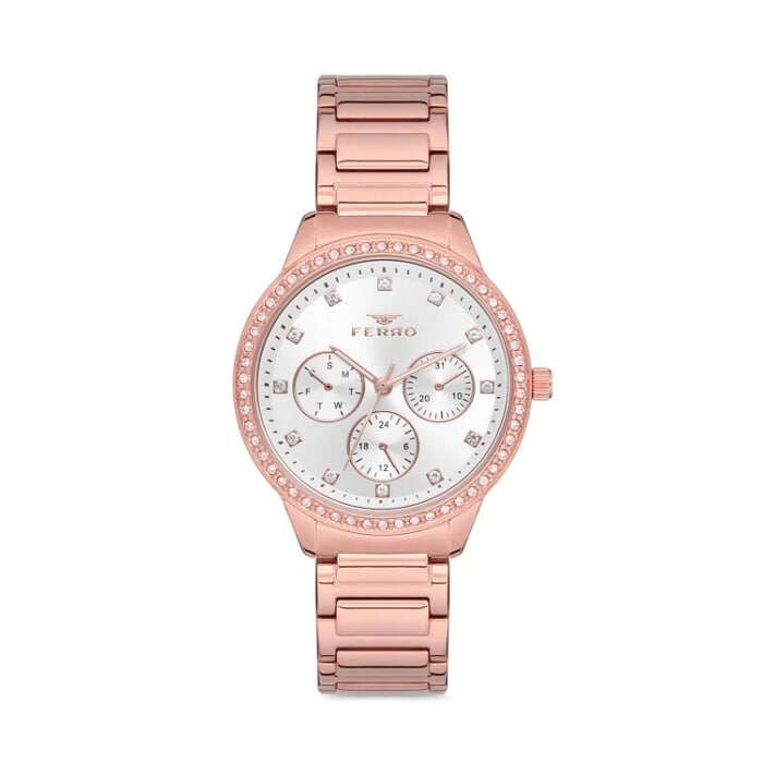 Ferro Rose Çelik Kordon Kadın Kol Saati Su Geçirmez TH-FM21077A-C - 1