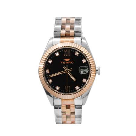 Ferro Rose Gümüş Renk Çelik Kordonlu Kadın Kol Saati TH-F21924A-E7 - Tesbihane