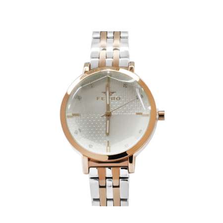 Ferro Rose Gümüş Renk Çelik Kordonlu Kadın Kol Saati TH-FL21252A-E - Tesbihane