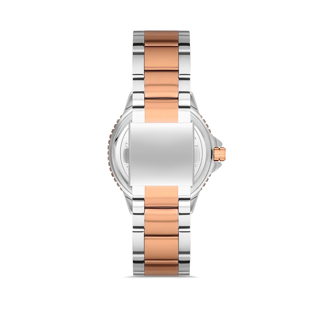 Ferro Rose ve Gümüş Çelik Kordon Erkek Kol Saati 3 ATM Su Geçirmez TH-F11238A-E2 - 2