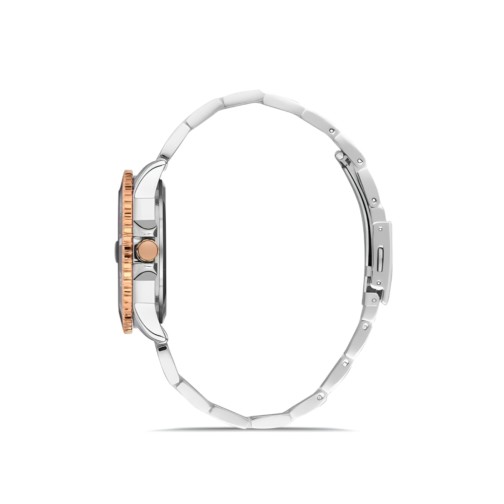 Ferro Rose ve Gümüş Çelik Kordon Erkek Kol Saati 3 ATM Su Geçirmez TH-F11238A-E2 - 3