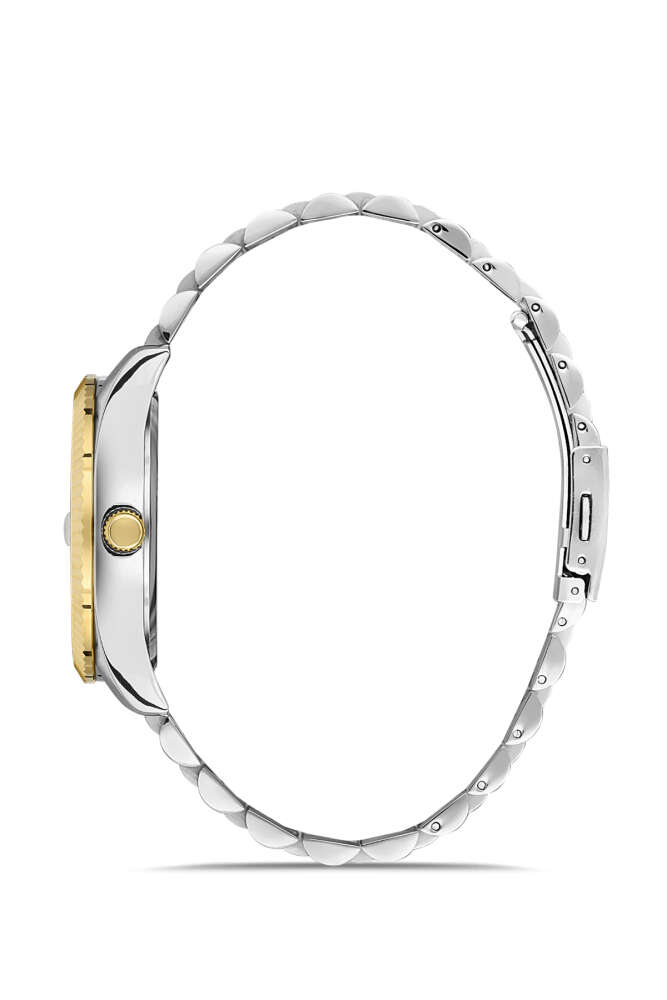 Ferro Altın Gümüş Renk Çelik Kordon Erkek Kol Saati 3 ATM Su Geçirmez TH-F11288AWT-D2 - 3