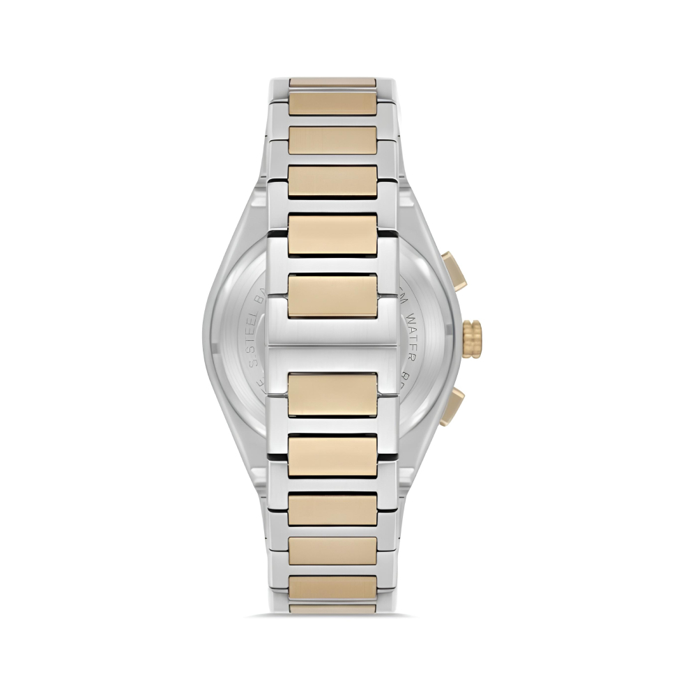 Ferro Sarı Gümüş Çelik Kordon Erkek Kol Saati Fonksiyonlar Aktif 3 ATM Su Geçirmez TH-FM40132A-D6 - 2