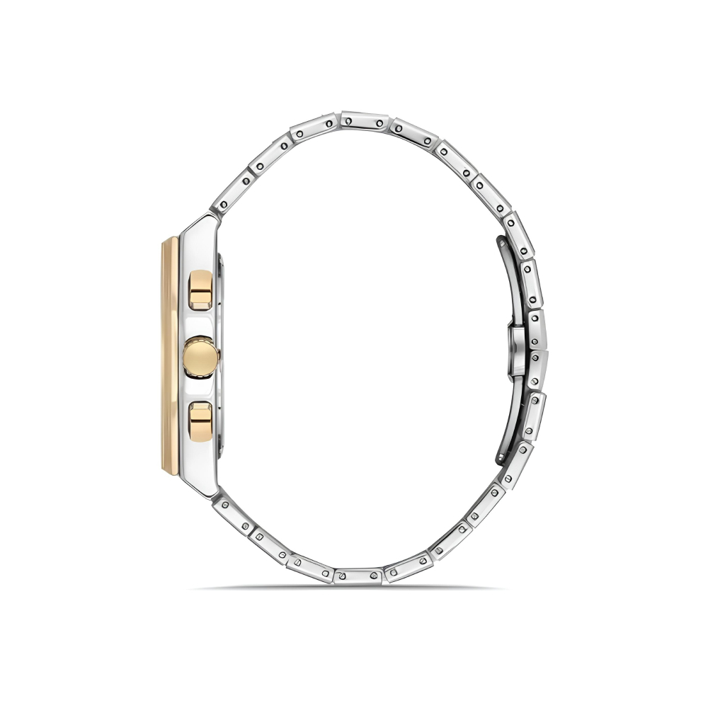 Ferro Sarı Gümüş Çelik Kordon Erkek Kol Saati Fonksiyonlar Aktif 3 ATM Su Geçirmez TH-FM40132A-D6 - 3