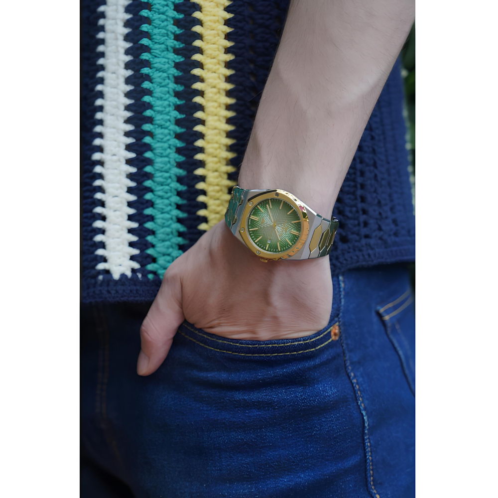 Ferro Sarı Gümüş Renk Çelik Kordon Erkek Kol Saati Fonksiyonlar Aktif 3 ATM Su Geçirmez FM40133A-D6 - 4