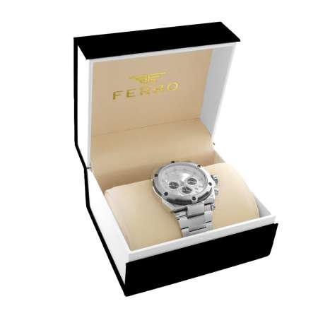 Ferro Gümüş Renk Çelik Kordunlu Erkek Kol Saati TH-FM31397AWT-J1 - Tesbihane
