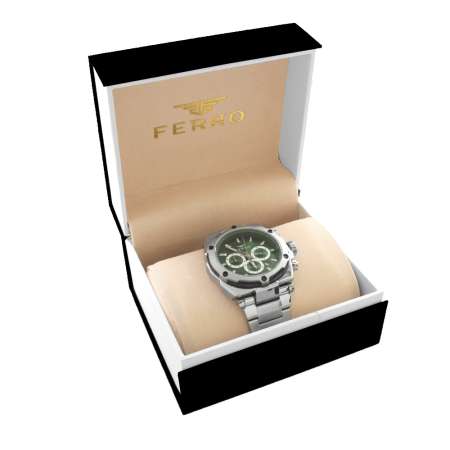Ferro Gümüş Renk Çelik Kordunlu Erkek Kol Saati TH-FM31397AWT-J10 - Tesbihane